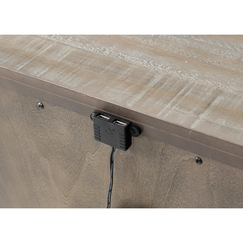 Mauve 28'' W Metal Nightstand, Gray/Taupe