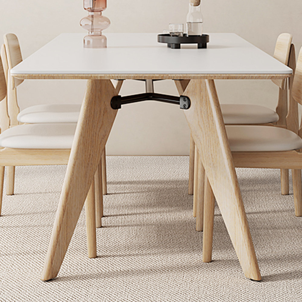 Rectangular Oak Table dinlin home Modern simple rectangular solid wood table set | Wayfair