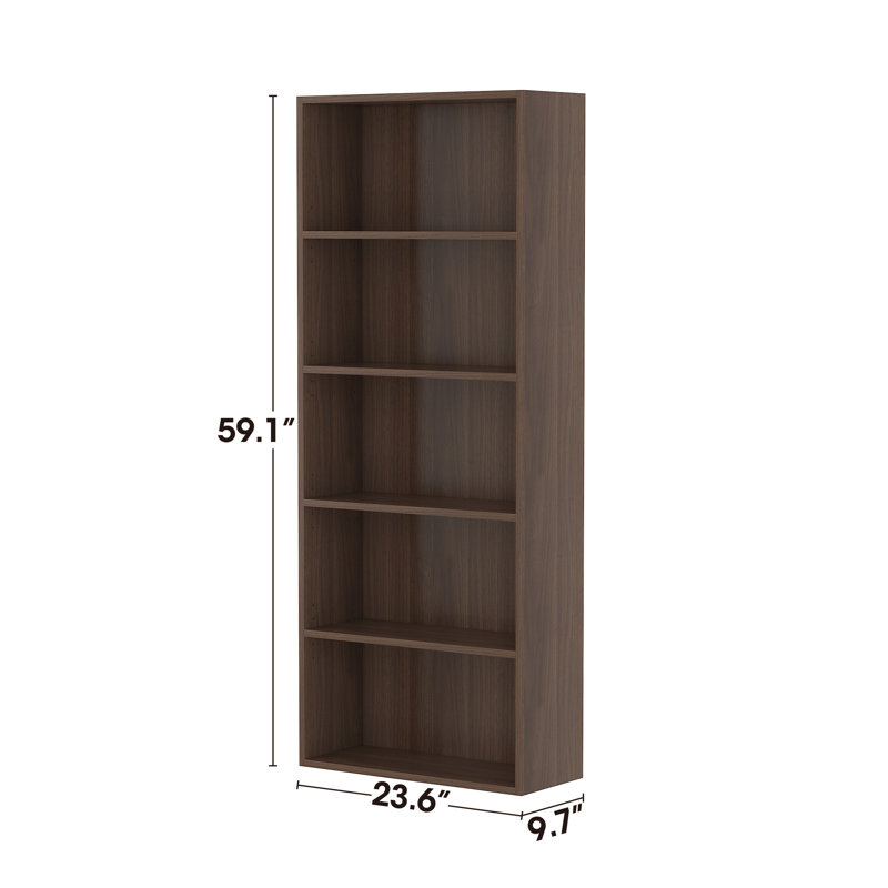 Bibliothèque Ebern Designs, étagère de rangement réglable à 4 niveaux HOFB002, (5 Shelves) 59.1" H x 25.6" W x 9.7" D