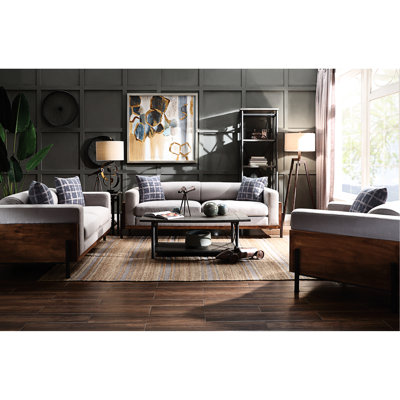 Fabric Walnut With 2 Pillows, Design, Cozy Back Support, Foam Filled Cushions, Wood Frame In & Cloth, Contemporary Style, Supportive Back, Framework
