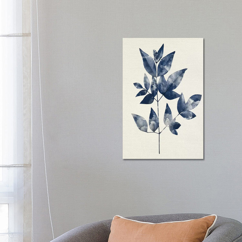 Indigo Leaves II by Kimberly Allen - Print on Canvas, Wrapped Canvas, 66.04cm H x 45.72cm W x 3.81cm D