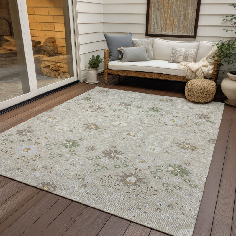 Tapis d'intérieur / extérieur brun Elara , 3 pi x 5 pi