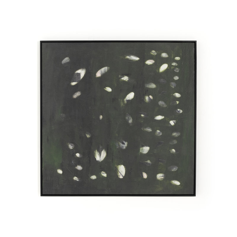 Large Black and Green Abstract Canvas Painting