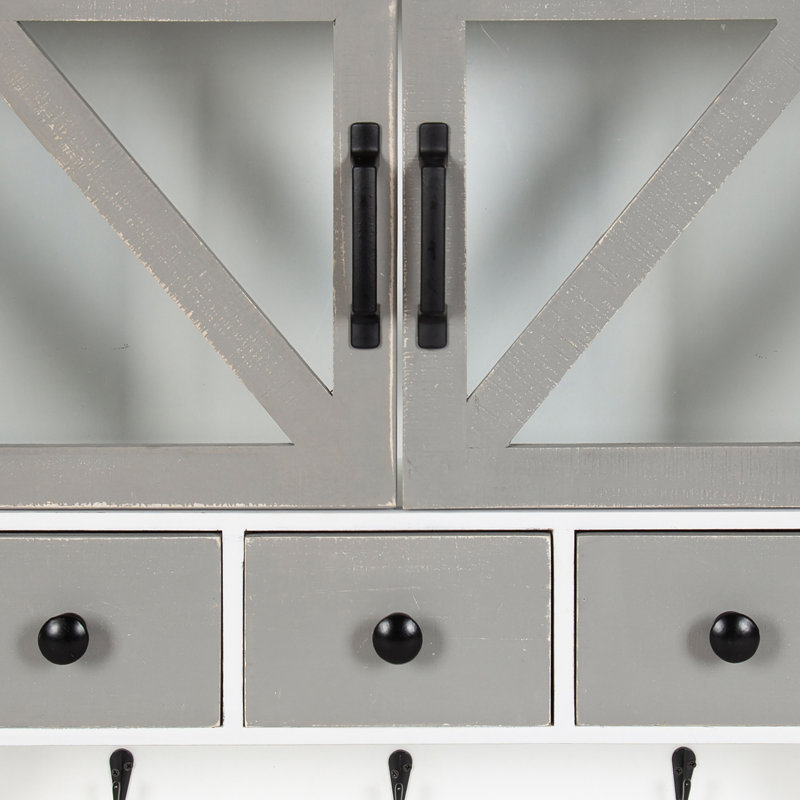 Buffet décoratif 2 portes Zofia, Blanc / gris
