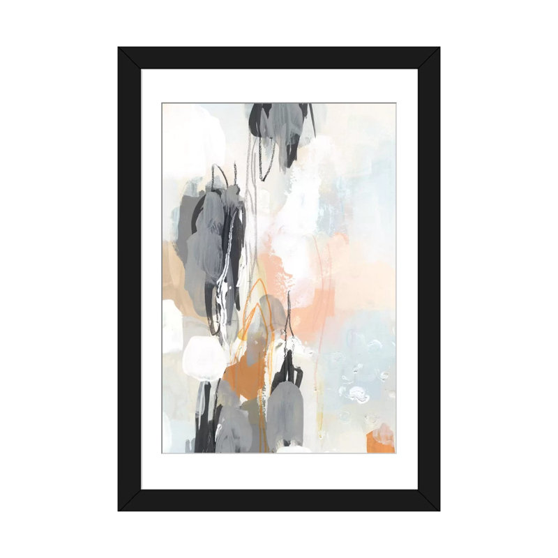 « elevation ii », impression sur toile, Papier d'art encadré noir, Blanc, H 32 po x l 24 po x P 1 po