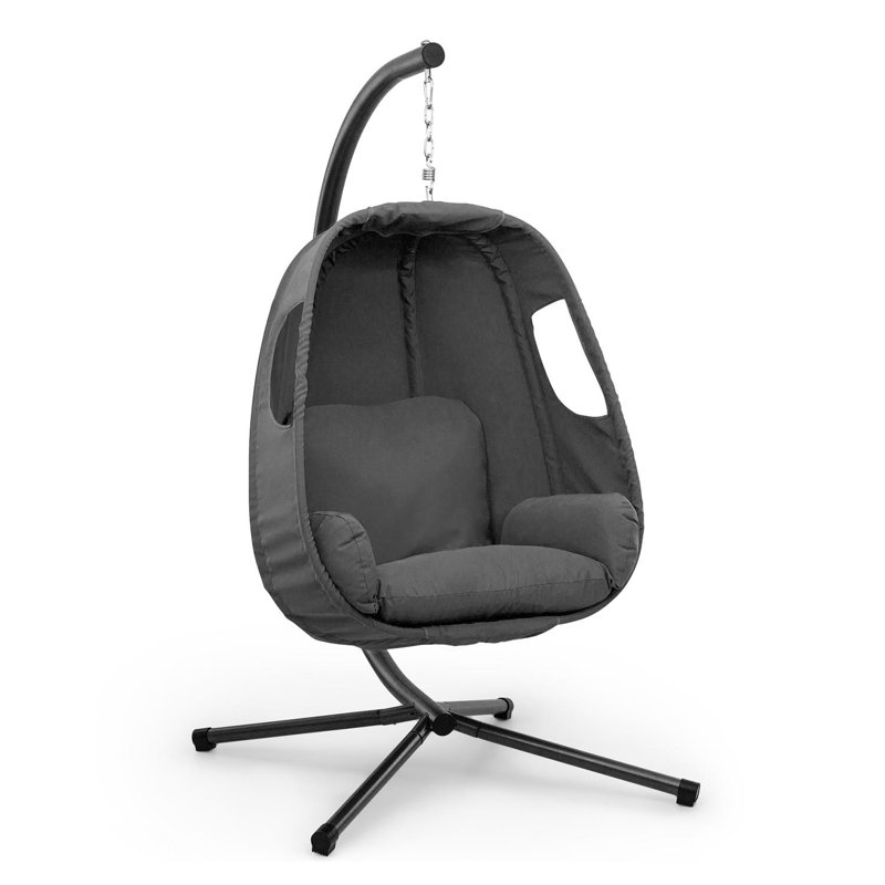 Donna Swing Chair with Stand, Dark grey
