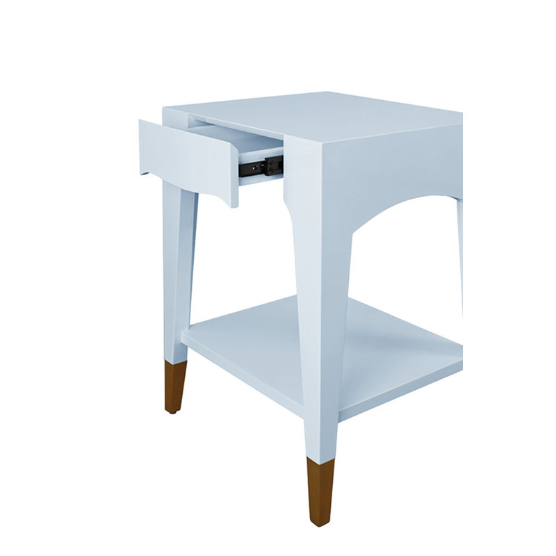 Solid Wood End Table, 29.5" H x 20"W x 18"D, Light Blue