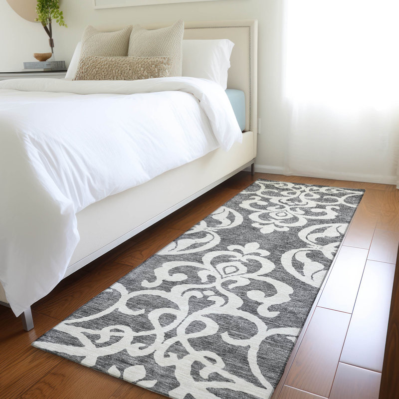Premium Machine Washable Prisco Gray Rug, Runner 2'3" x 7'6"