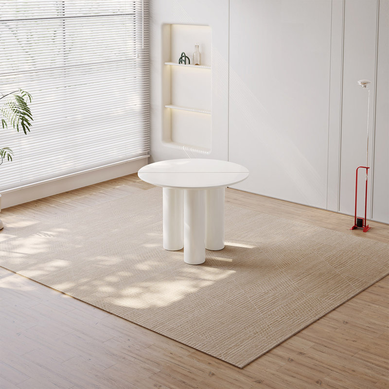Table de salle à manger 39,37 po Modern, Crème, crème, H 29,72 po x L 39,37 po x l 39,37 po