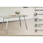 Table de salle à manger en verre, table rectangulaire moderne avec plateau en verre trempé et pieds en métal, table de cuisine simpliste, table polyvalente