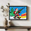 «Black Santa Vintage», art mural encadré noir-1883048228
