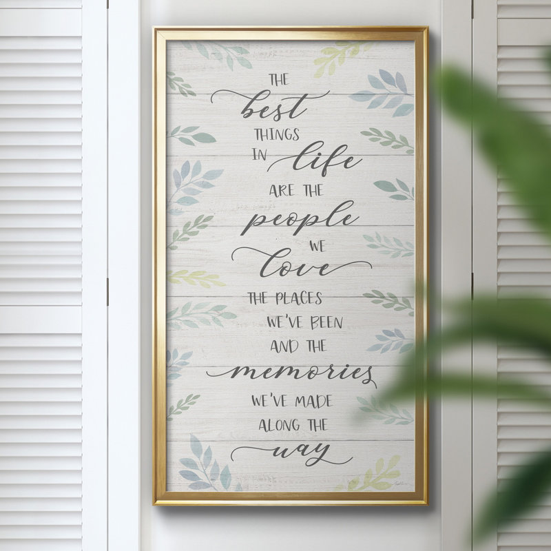 «Best Things», art textuel sur toile, H 10,5 po x l 18,5 po x P 1,5 po, Cadre doré