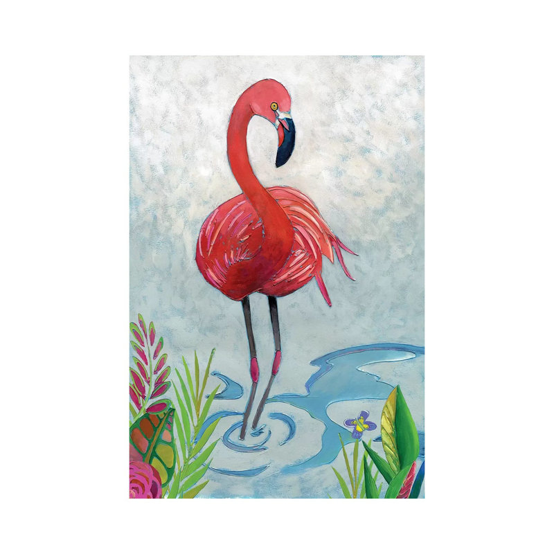 Vivid Flamingo II - Wrapped Canvas Painting, 101.6 cm H x 66.04 cm W x 1.91 cm D