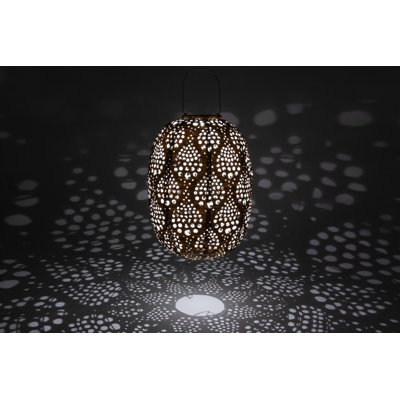 Stella Luxe Barrel Dewdrop Copper Led Lantern (battery Powered)