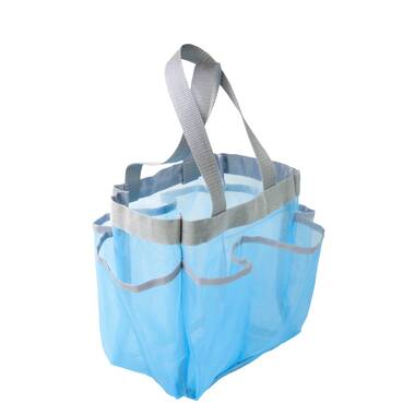 Evideco Tahitian Blue Hanging Shower Caddy Organizer Plastic Basket