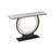 39.37" White;Black Rectangular Marble;Iron Console Table-1132564194