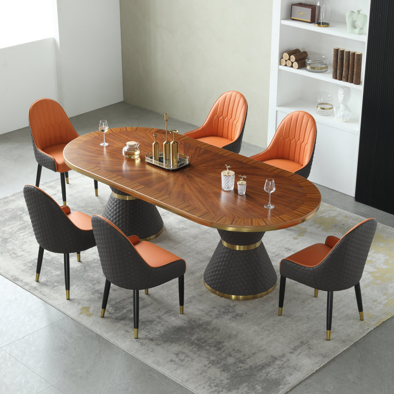9 - Piece Dining Set, Orange