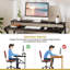 Bureau personnel avec support pour moniteur, tablette ouverte et structure en métal, crochet pour écouteurs-416590833