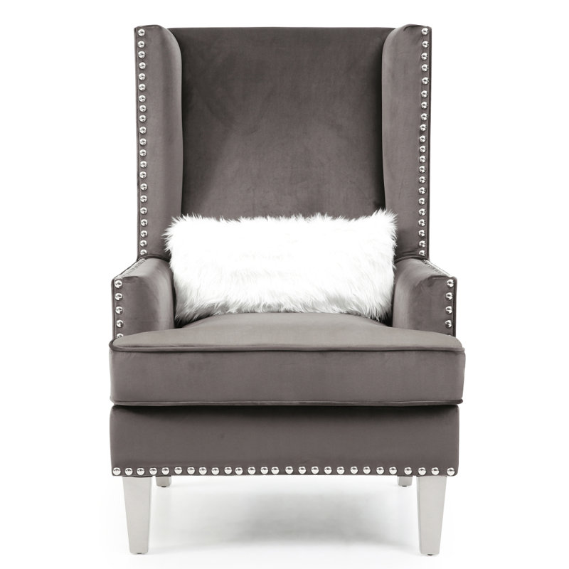 Élégant fauteuil traditionnel gris foncé, Gris foncé