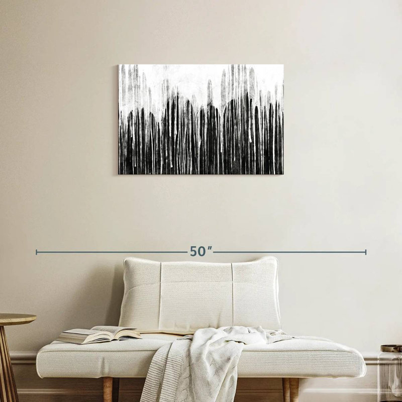 Goutte de peinture noire et blanche Avery, H 20 po x l 30 po