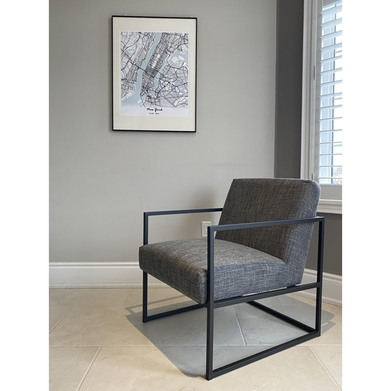 Chaise avec accoudoirs moderne Marilyn, Gris