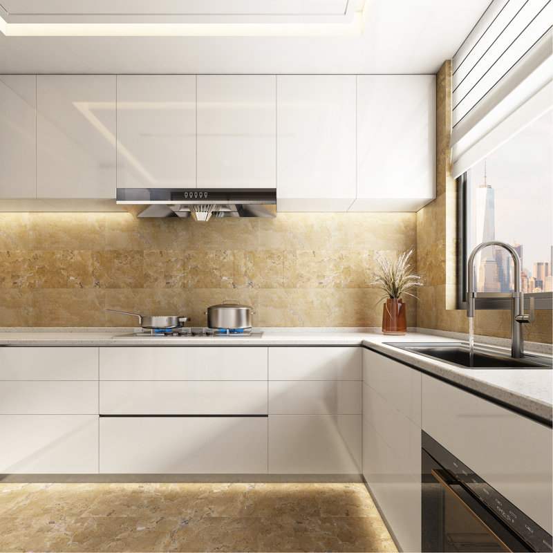 Carreau de marbre 12 * 24, Beige / or
