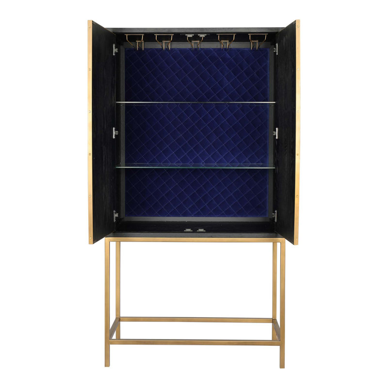Armoire avec motif chagrin et accents laiton