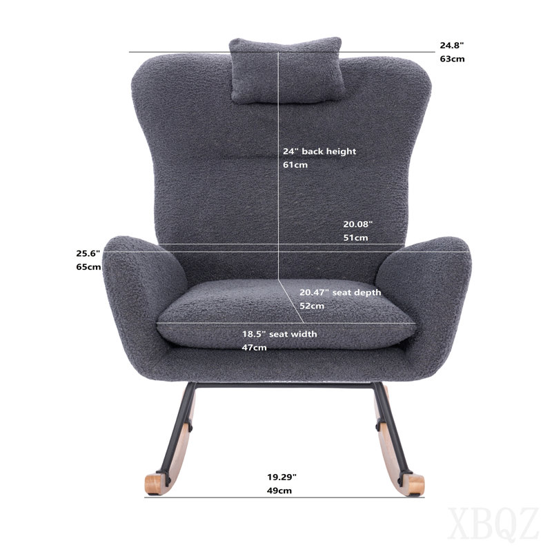 Chaise berçante rembourrée pour chambre à coucher Teddy Teddy