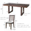 Ensemble de salle à manger à rallonge 7 pièces GatherHaven - Table rustique en bois de 60 à 78 po avec 6 chaises rembourrées-855446983-860112126
