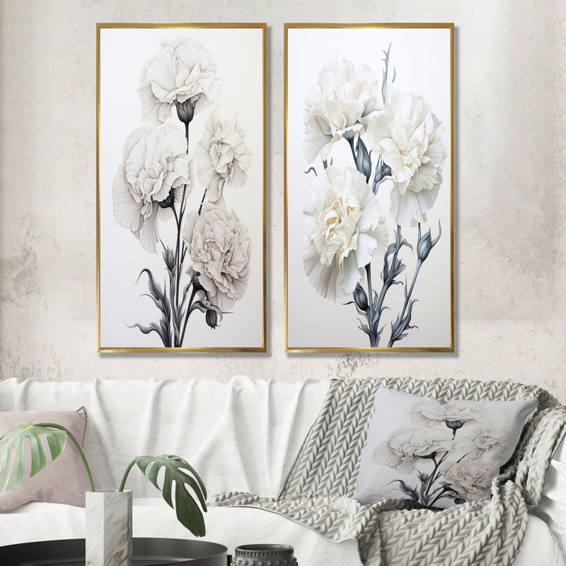 Oeillets monochromes minimalisme - œillets, ensemble de 2, Cadre flottant doré, H 40 po x l 41 po