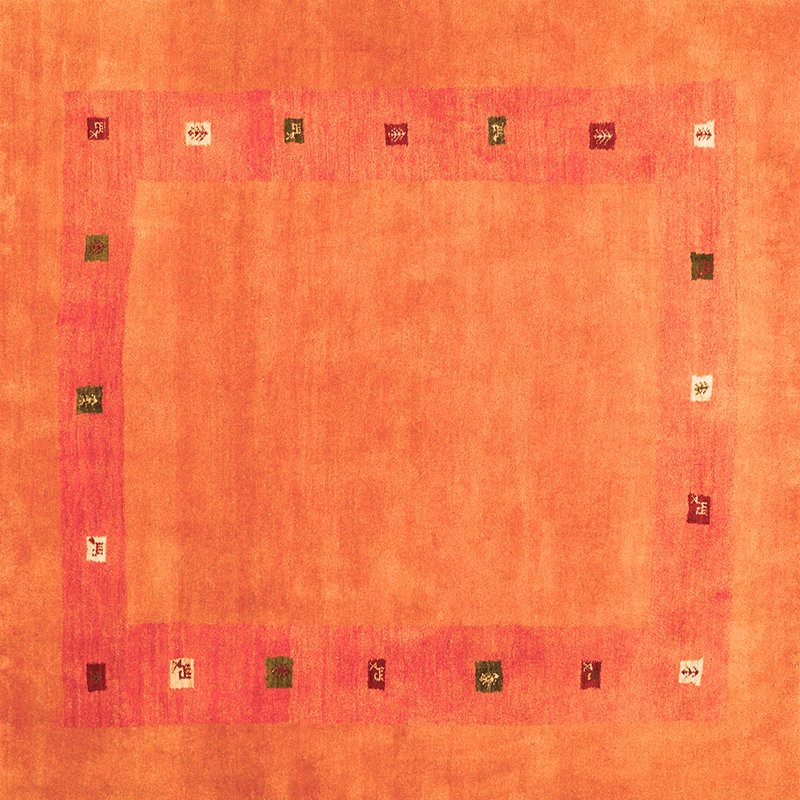 Tapis orange / brun Montaysia, Carré 3 pi