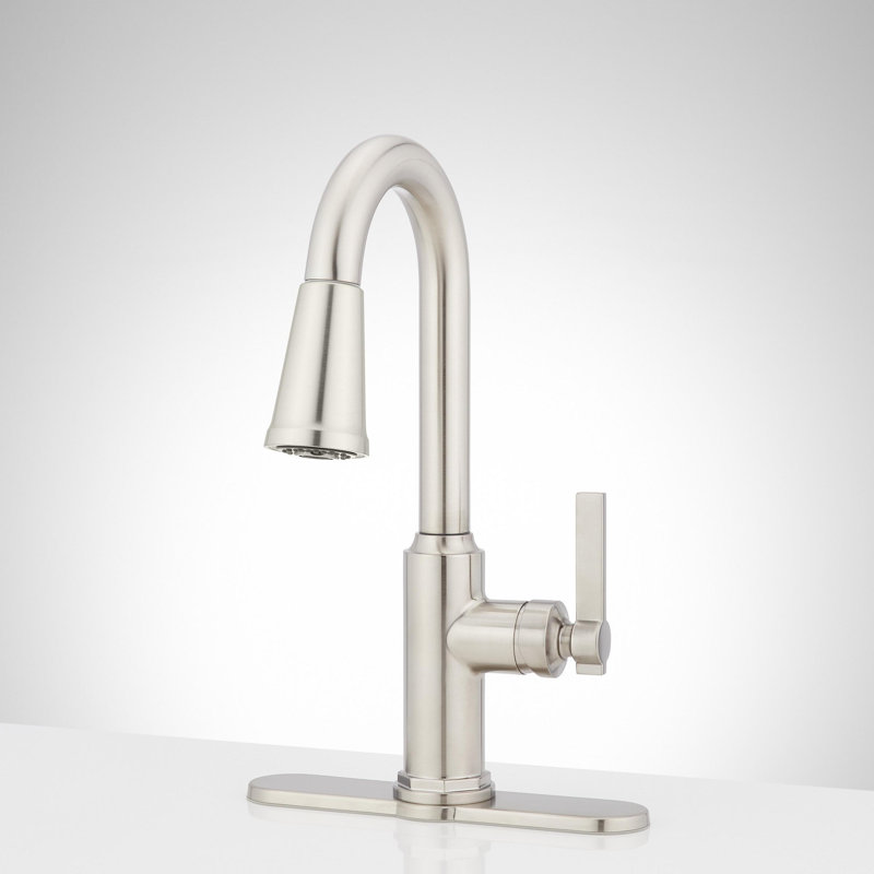 Greyfield Single Hole Pull Down Bar Faucet, Polished Nickel