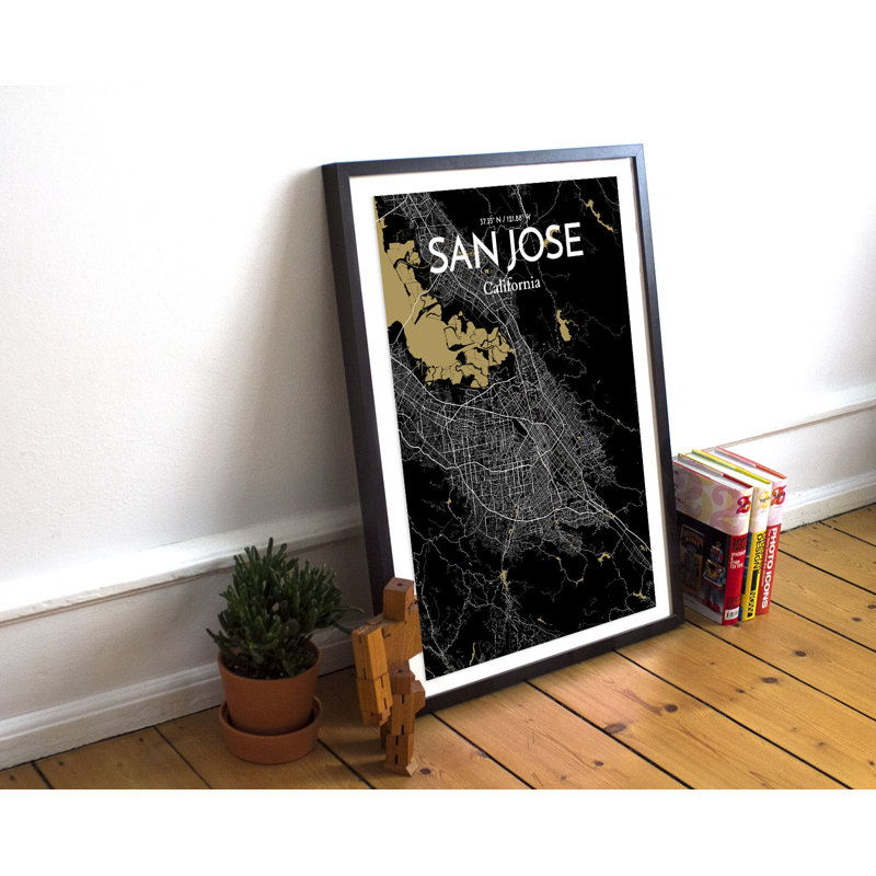 San Jose City Map - No Frame Print, 43.2cm H x 27.9cm W x 0.13cm D