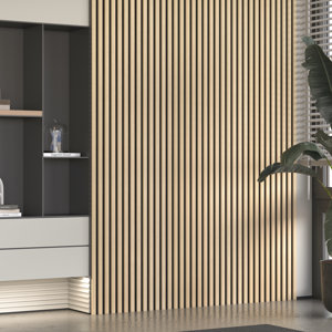 90" x 24" Acoustic Wood Wall Paneling, Decorative Soundproof Panels for Walls and Ceilings, 3D Slat Wood Wall Panels