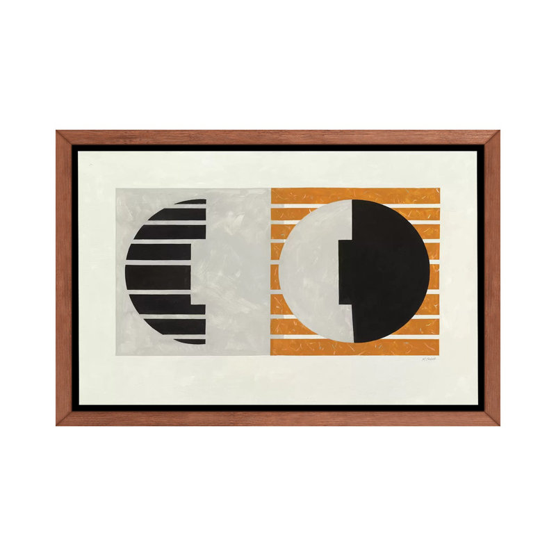 Latitude par Mike Schick - impression d'art graphique, H 18 po x l 26 po x P 1,5 po, Cadre flottant brun