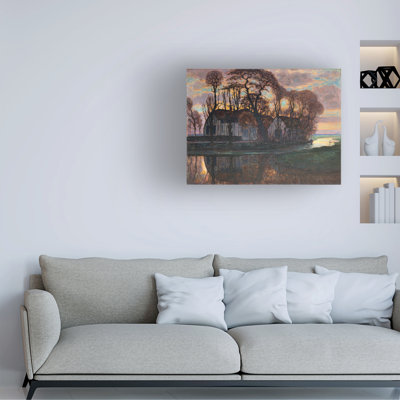 Collection de maîtres bologniques, ferme près de Duivendrecht, dans la soirée, peinture sur toile par Piet Mondrian