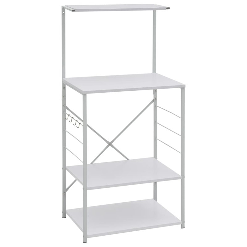 Étagère de boulanger standard 23,6 po Mayya avec micro-ondes compatible Mayya, Blanc