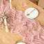 Chemin de table 6 pièces rose en étamine, chemin de table bohémien 10 pi rose pour la fête de Pâques