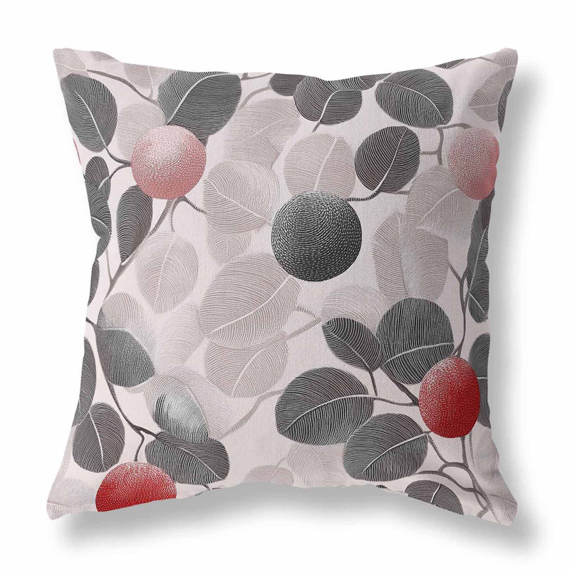 Mélange de fruits à noyau intérieur / extérieur 16 x 16, Square 16", Rose / Gris