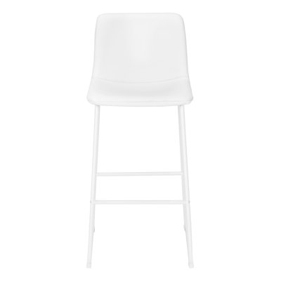 Office Chair, Bar Height, Standing, Computer Desk, Work, White Leather Look, White Metal, Contemporary, Modern