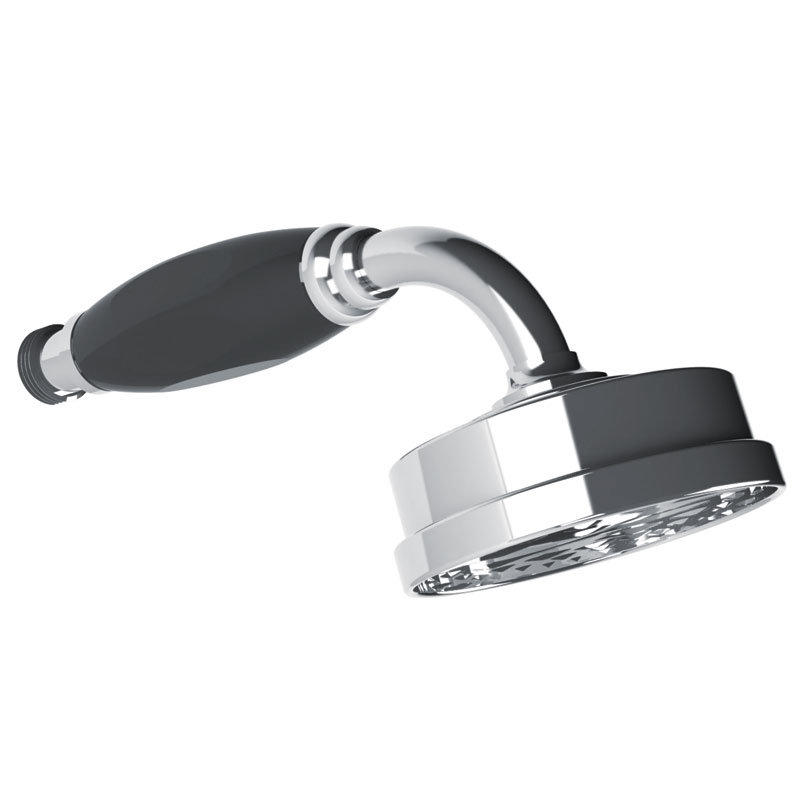Mackintosh Black Hand Shower & Sliding Rail, Polished Chrome
