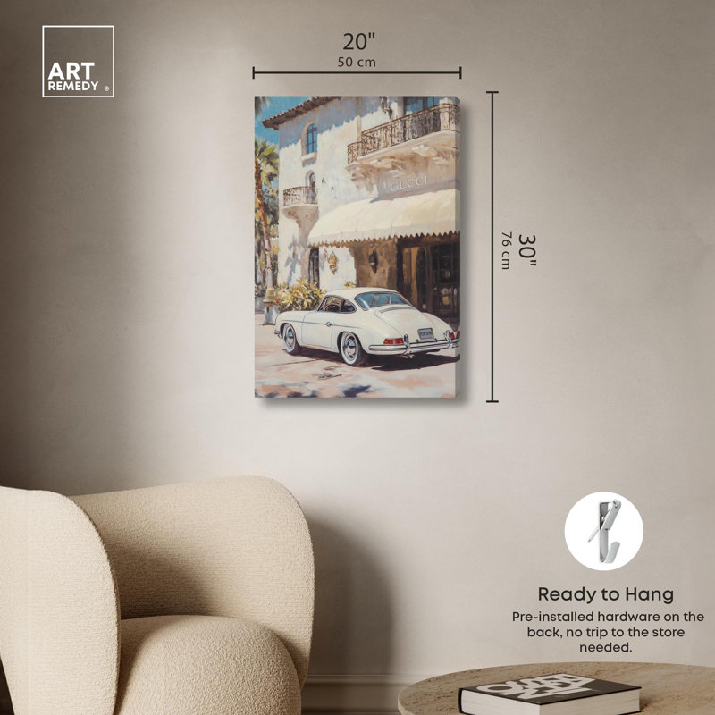 «Light Palm Hotel», reproduction d'art sur toile par Glam Art Remedy, H 30 po x l 20 po, Toile tendue avec châssis