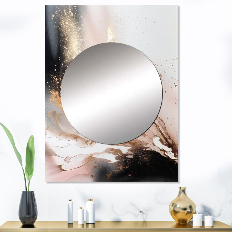 Texture de marbre noir doré - miroir en marbre, miroir mural noir unique, impression d'art en métal, 40 po x 30 po