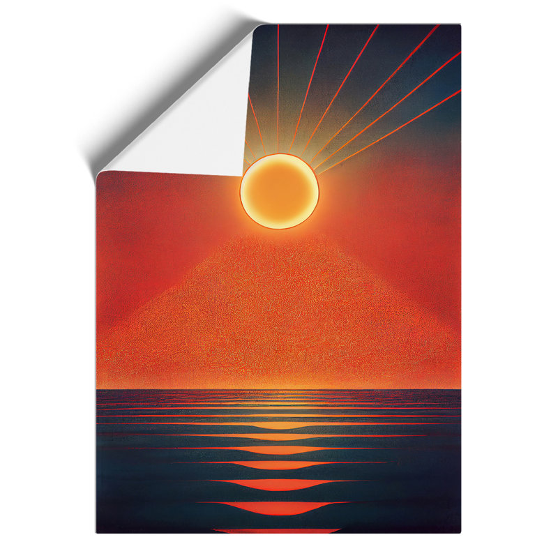 Unusual Abstract Ocean Sunset - Wall Art, Paper, 42cm H x 29.7cm W x 2cm D, No Matte