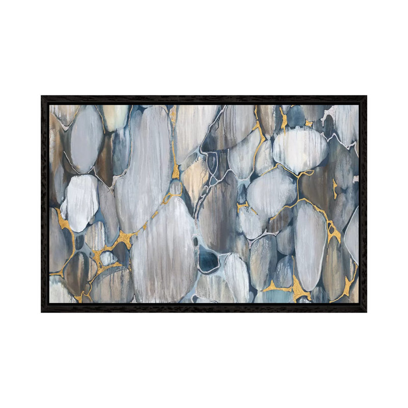 River Rocks by Liz Jardine - Gallery-Wrapped Canvas Giclée on Canvas, 101.6 cm H x 66.04 cm W, Black Framed