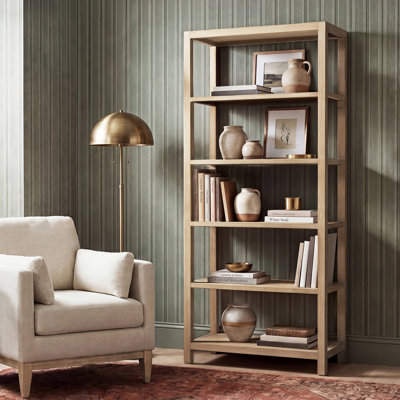 Sabin 71" Reclaimed Wood 5-Shelf Open Frame Bookcase