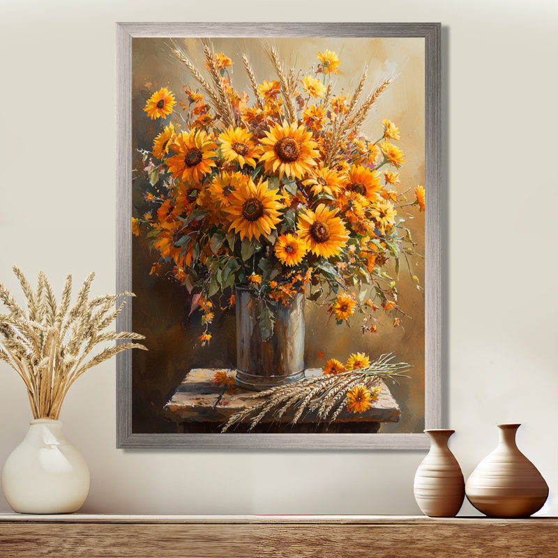 Waycross - impression sur toile florale, H 20 po x l 12 po, Picture Framed, Argent argent
