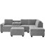 Canapé modulaire moderne avec méridienne réversible, ensemble de canapé en forme de L avec repose-pieds de rangement et deux porte-gobelets pour le salon