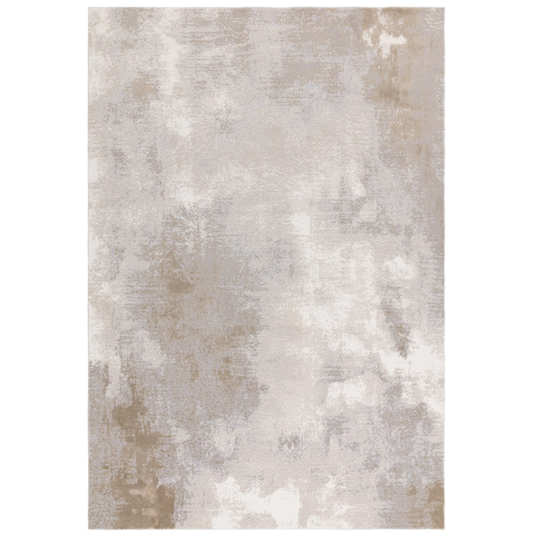 Caydren Abstract Machine Woven Beige Area Rug
