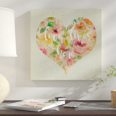 «Love Lives Here», reproduction d'impression sur toile tendue